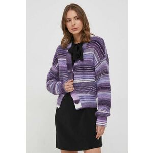 United Colors of Benetton cardigan din lana culoarea violet imagine