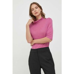 Sisley tricou din lana culoarea roz, cu turtleneck imagine