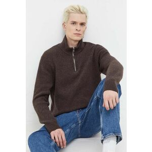 Abercrombie & Fitch pulover barbati, culoarea maro, cu turtleneck imagine
