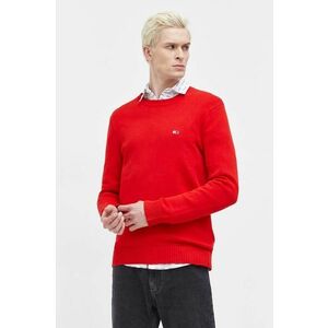 Tommy Jeans pulover de bumbac culoarea roșu DM0DM18370 imagine