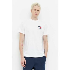 Tommy Jeans tricou din bumbac bărbați, culoarea alb, cu imprimeu DM0DM18263 imagine