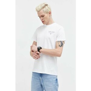Tommy Jeans tricou din bumbac bărbați, culoarea alb, cu imprimeu DM0DM18265 imagine