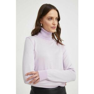 Answear Lab pulover femei, culoarea violet, light, cu guler imagine