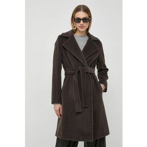 Marella palton de lana culoarea maro, de tranzitie imagine