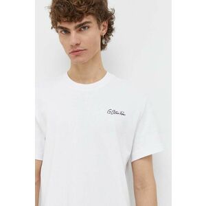 G-Star Raw tricou din bumbac barbati, culoarea alb, neted imagine