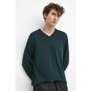 Medicine pulover de bumbac barbati, culoarea verde, light imagine
