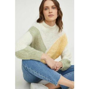 Answear Lab pulover de lana culoarea bej, cu turtleneck imagine