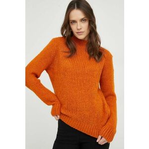 Answear Lab pulover de lana culoarea portocaliu, cu turtleneck imagine