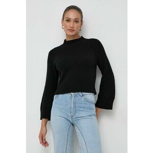 Marella pulover din amestec de lana femei, culoarea negru, light, cu turtleneck imagine
