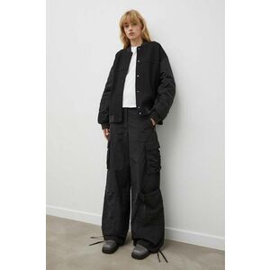 2NDDAY pantaloni femei, culoarea negru, lat, high waist imagine