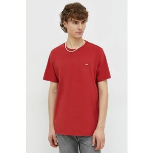 Levi's tricou din bumbac barbati, culoarea rosu, neted imagine
