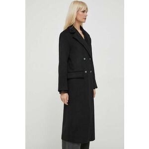 Pepe Jeans palton de lana MADISON culoarea negru, de tranzitie imagine