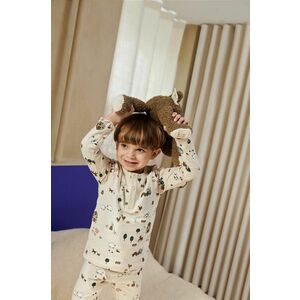 Liewood pijamale de bumbac pentru copii culoarea bej, neted imagine