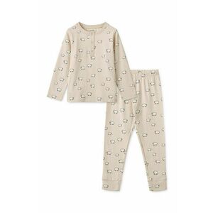 Liewood pijamale de bumbac pentru copii culoarea bej, neted imagine