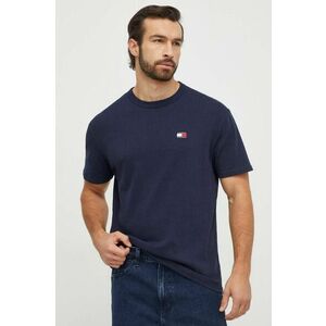 Tommy Jeans tricou din bumbac bărbați, culoarea bleumarin, cu imprimeu DM0DM17995 imagine