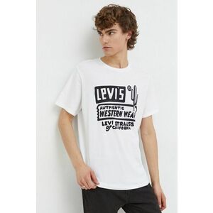 Levi's tricou barbati, culoarea alb, cu imprimeu imagine