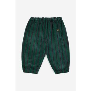 Bobo Choses pantaloni de trening pentru bebeluși culoarea verde, modelator imagine