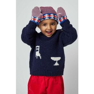 Bobo Choses pulover din amestec de lână pentru bebeluși culoarea albastru marin imagine