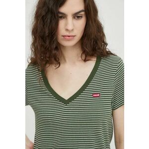 Levi's tricou din bumbac femei, culoarea verde imagine