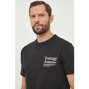 Tommy Jeans tricou din bumbac bărbați, culoarea negru, cu imprimeu DM0DM18870 imagine