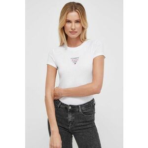 Tommy Jeans tricou femei, culoarea alb DW0DW17357 imagine