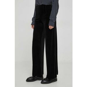 United Colors of Benetton pantaloni femei, culoarea negru, drept, high waist imagine
