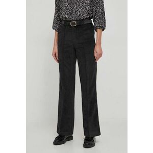 United Colors of Benetton pantaloni femei, culoarea negru, lat, high waist imagine