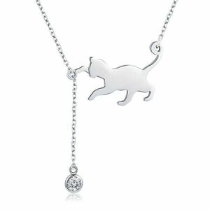 Colier din argint 925 Playful Silver Cat imagine