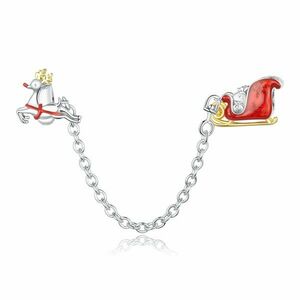 Talisman din argint Santa\'s Reindeer Safety Chain imagine