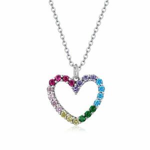 Colier din argint Rainbow Crystal Heart imagine