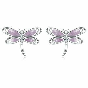 Cercei din argint Pink Dragonfly imagine