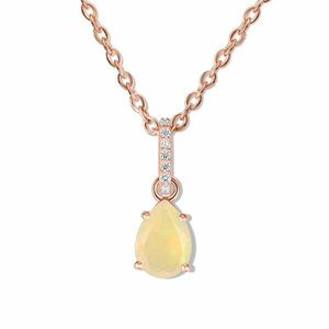 Colier din argint Rose Gold Drop Opal imagine