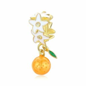 Talisman din argint Golden Orange Flower imagine
