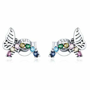 Cercei din argint Rainbow Butterfly imagine