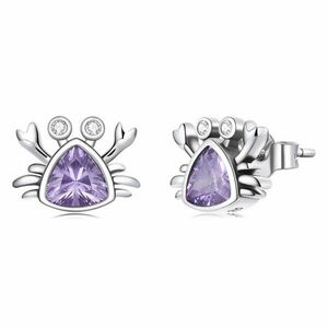 Cercei din argint Little Purple Crab imagine