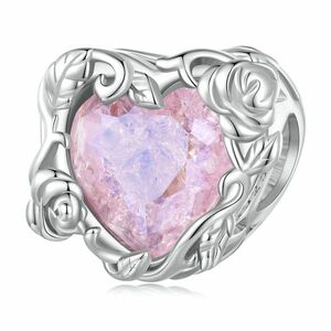 Talisman din argint Pink Petals Heart imagine