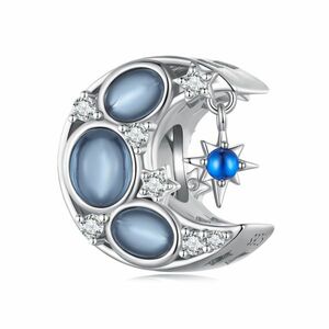 Talisman din argint Blue Crystal Moon imagine
