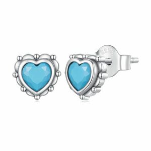 Cercei din argint Blue Vintage Heart imagine