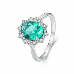 Inel din argint Elegant Green Crystal imagine