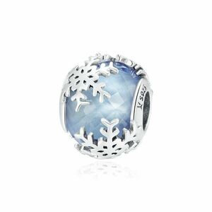 Talisman din argint Blue Snowflake Bead imagine