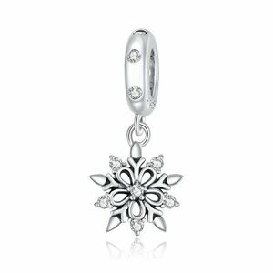 Talisman din argint Elegant Snowflake Drop imagine
