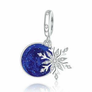 Talisman din argint Blue Sky Snowflake imagine
