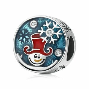 Talisman din argint Funny Snowman imagine