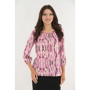 Bluza cu imprimeu abstract roz-gri imagine