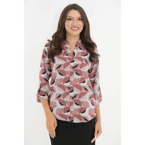 Bluza cu print geometric roz-gri imagine