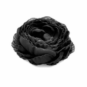Brosa eleganta bujor din voal negru, floare mare 10.5 cm, Corizmi, Layla imagine