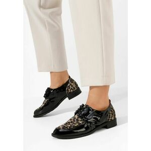 Pantofi derby piele Vogue leopard imagine