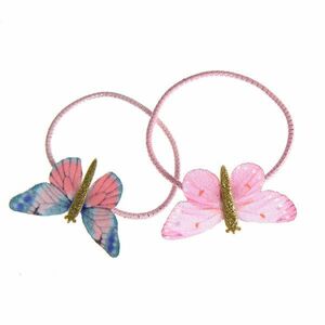 Set 2 elastice de par roz cu fluturi imagine
