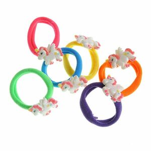 Set 6 elastice de par multicolore cu unicorni imagine