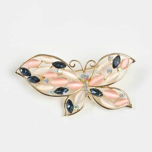 Brosa fluture cu pietre roz imagine